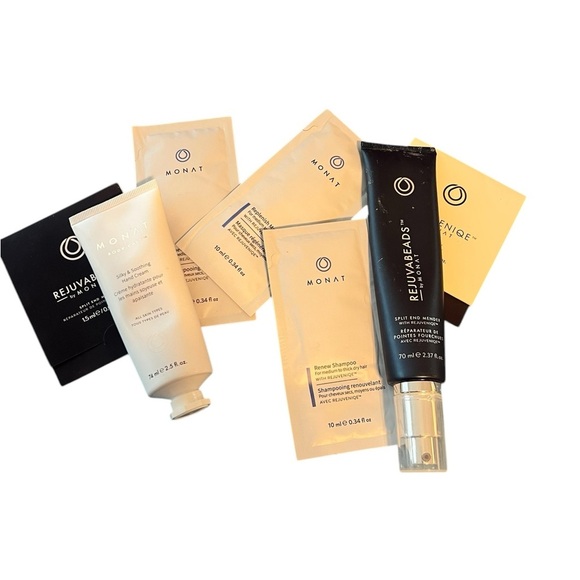 Monat sample items plus 2 additional rejuvabead/hand cream both open - Picture 1 of 8